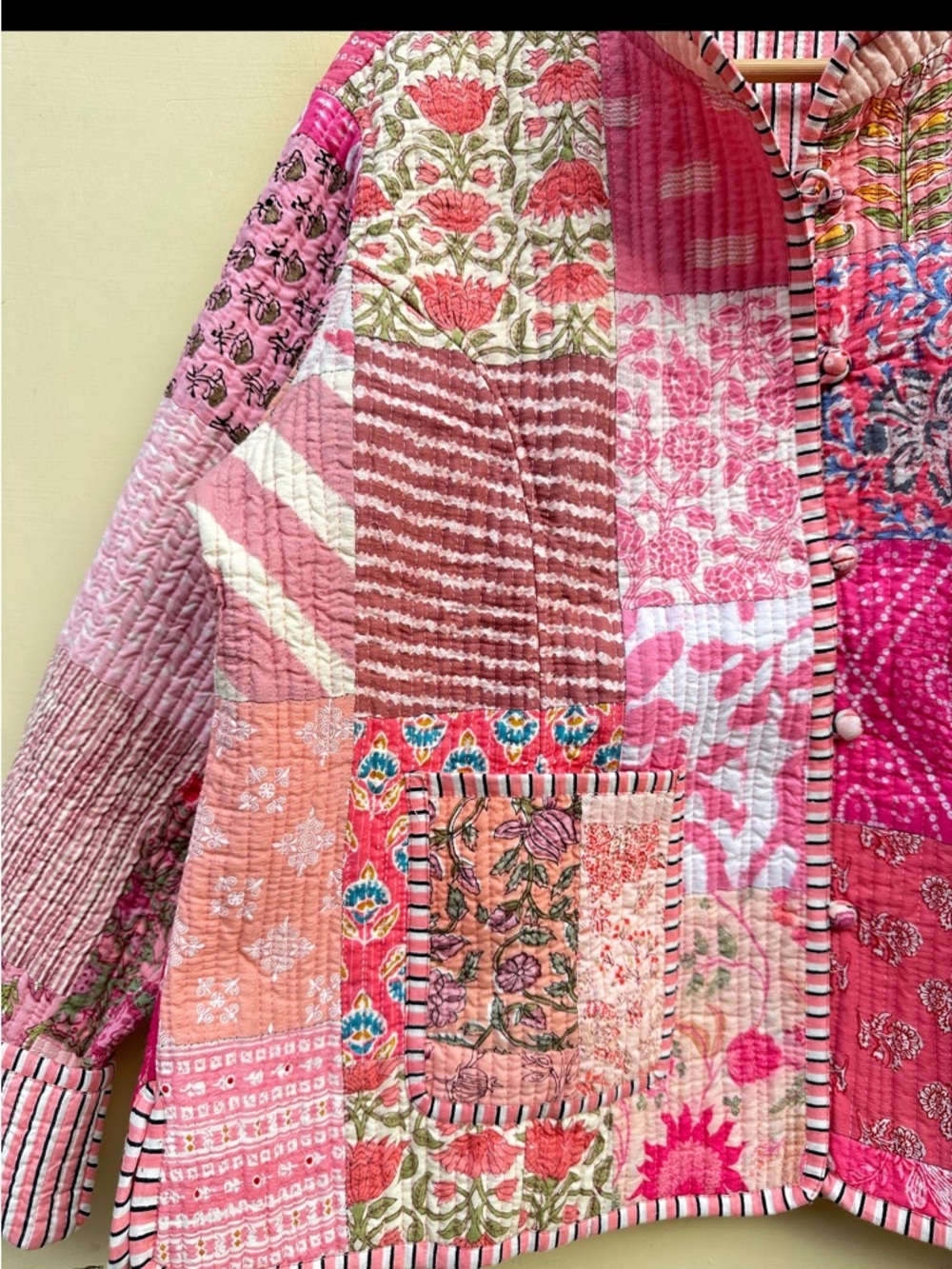 Patchwork Pink Kantha Jacket - Picture 3 of 5